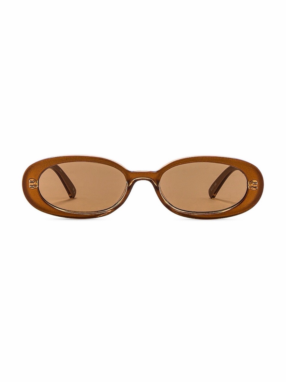 Le Specs Outta Love Caramel Amber Brown Oval Sunglasses